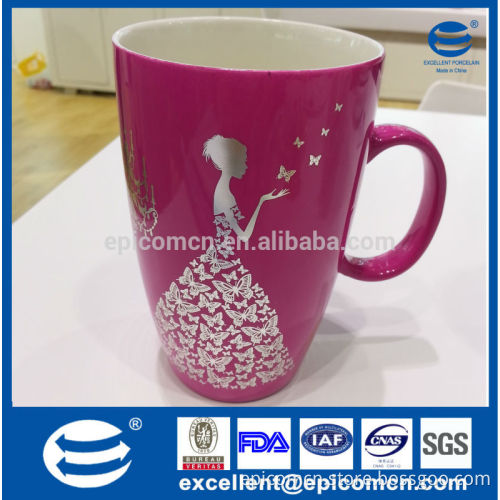 2014 New Arrival 400ml 14oz glazed new bone china mugs with bright colors
